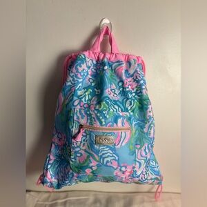 Lilly Pulitzer Bright Summer Colorful Drawstring Backpack